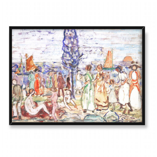 Maurice Prendergast Plaża z niebieskim drzewem 70x50