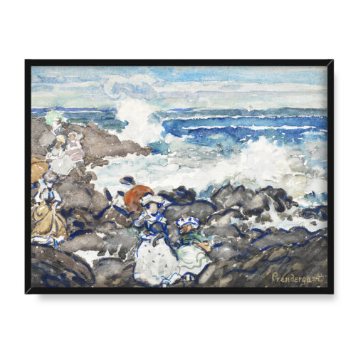 Maurice Prendergast Skały fale i postacie 40x30