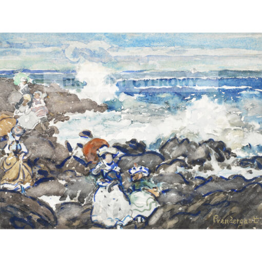 Maurice Prendergast Skały fale i postacie — produkt cyfrowy do pobrania