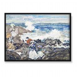 Maurice Prendergast Skały fale i postacie 70×50