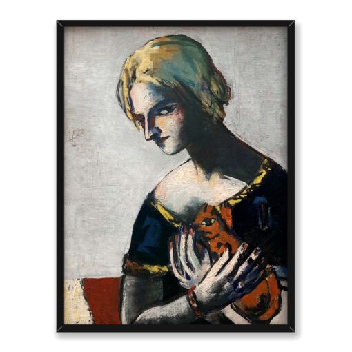 Max Beckmann Dziewczyna z żółtym kotem 30x40 w RAMIE