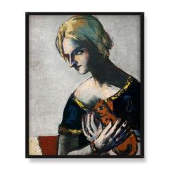 Max Beckmann Dziewczyna z żółtym kotem 40×50