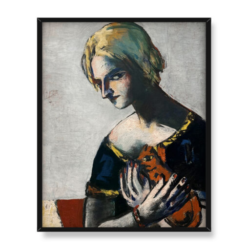 Max Beckmann Dziewczyna z żółtym kotem 40x50 w RAMIE