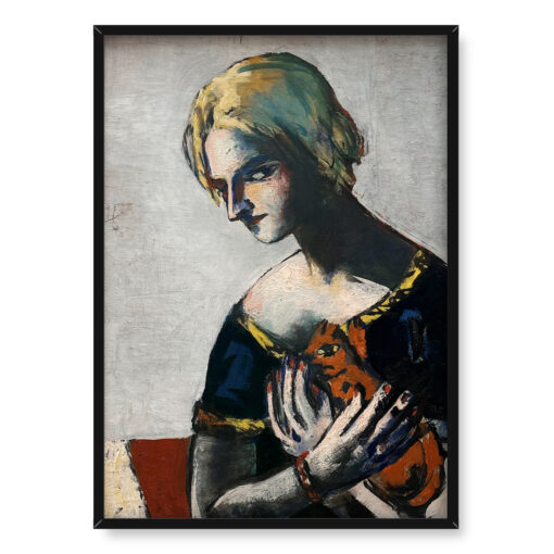 Max Beckmann Dziewczyna z żółtym kotem 50x70