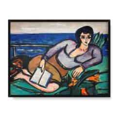 Max Beckmann Leżąca kobieta nad morzem 40×30