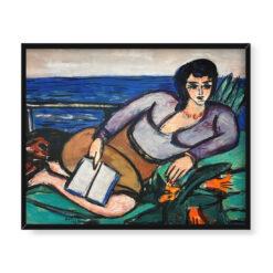 Max Beckmann Leżąca kobieta nad morzem 50×40