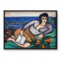Max Beckmann Leżąca kobieta nad morzem 70×50