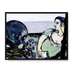 Max Beckmann Zadumana kobieta nad morzem 40×30