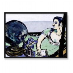 Max Beckmann Zadumana kobieta nad morzem 70×50