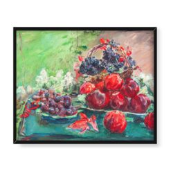 Max Slevogt Martwa natura z jabłkami, winogronami i śliwkami 50×40