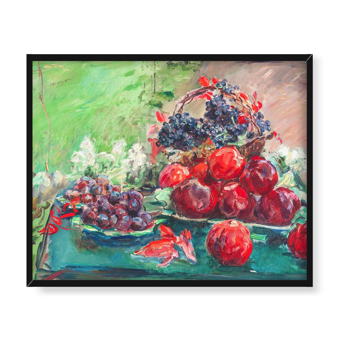 Max Slevogt Martwa natura z jabłkami, winogronami i śliwkami 50x40