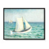 Michael Ancher Białe łodzie na morzu w słonecznym Skagen 40×30 w RAMIE