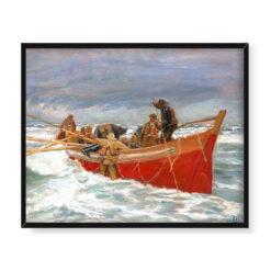 Michael Ancher Czerwona łódź ratunkowa wypływa 50×40