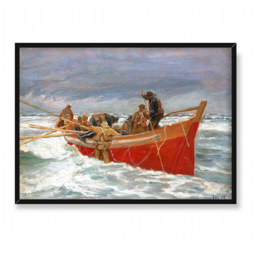 Michael Ancher Czerwona łódź ratunkowa wypływa 70x50