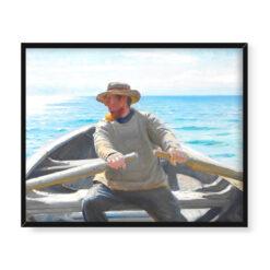 Michael Ancher Rybak za sterami 50×40