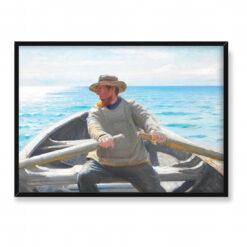 Michael Ancher Rybak za sterami 70×50