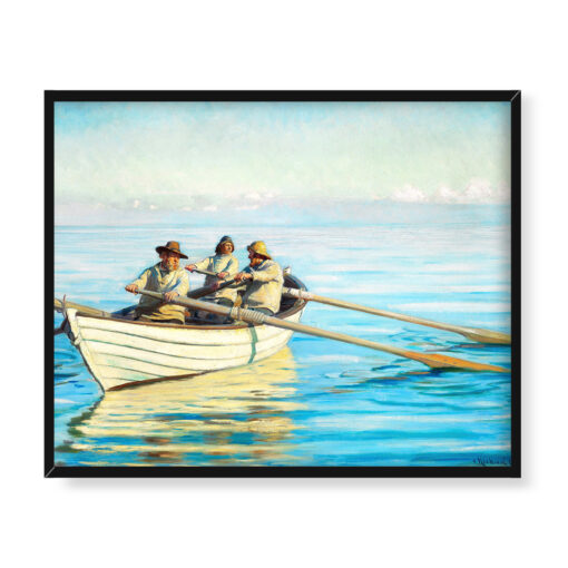 Michael Ancher Trzech rybaków w jednej łodzi 50x40 w RAMIE