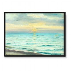Michael Ancher Zachód słońca na plaży w Skagen 70×50