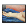 Moise Kisling Akt leżący na niebieskiej kanapie 40×30 w RAMIE