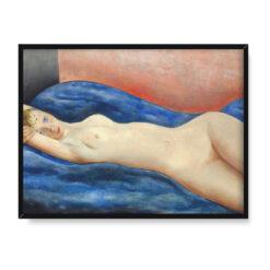Moise Kisling Akt leżący na niebieskiej kanapie 40×30