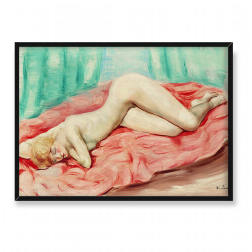 Moise Kisling Akt leżący na niebieskiej kanapie 70x50