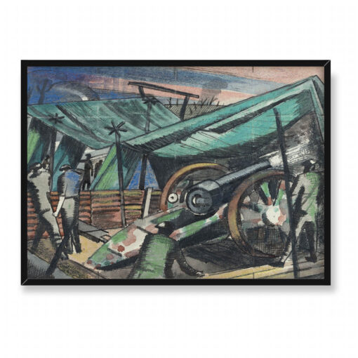 Paul Nash A Howitzer Firing 70x50