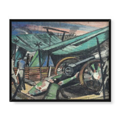 Paul Nash A Howitzer Firing Studium 50×40
