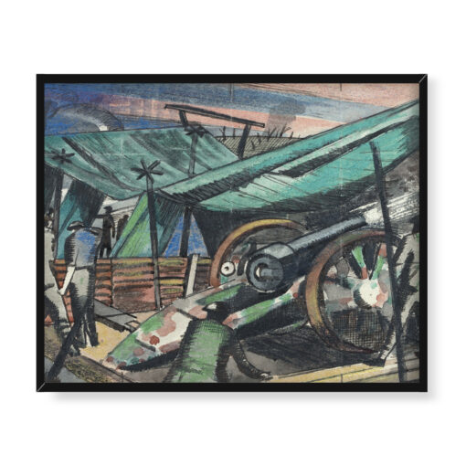 Paul Nash A Howitzer Firing Studium 50x40