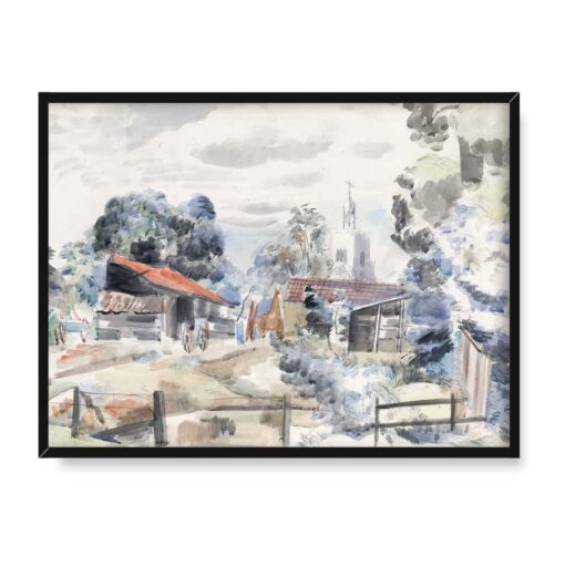Paul Nash Kosciół Hillingdon Londyn 40x30 w RAMIE