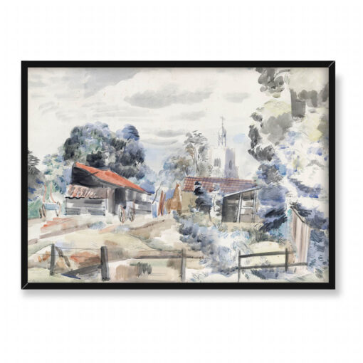 Paul Nash Kosciół Hillingdon Londyn 70x50
