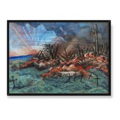 Paul Nash Ruiny o zachodzie słońca 70×50