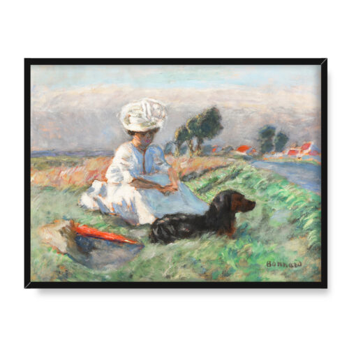 Pierre Bonnard Kobieta z psem 40x30 w RAMIE