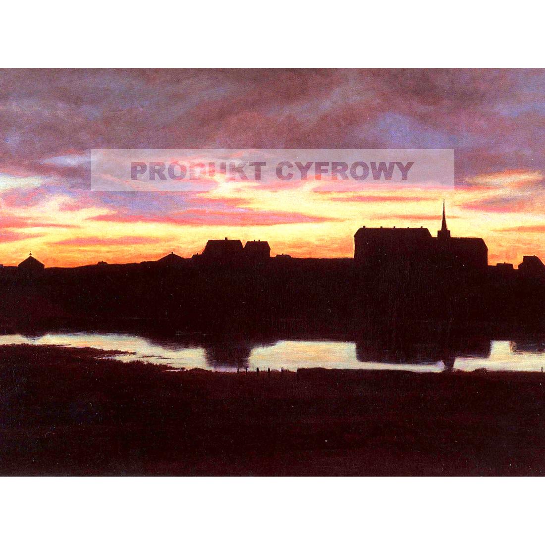 Thorarinn Thorlaksson Zachód słońca nad Tjornin — produkt cyfrowy do pobrania