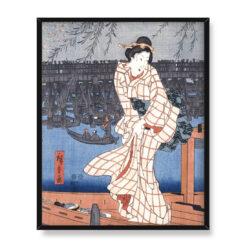 Utagawa Hiroshige Wieczór na rzece Sumida 40×50