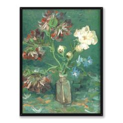 Vincent van Gogh Butelka z piwoniami i niebieskim delphinium 30×40