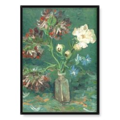 Vincent van Gogh Butelka z piwoniami i niebieskim delphinium 50×70