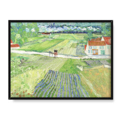 Vincent van Gogh Krajobraz z powozem i pociągiem w tle 40×30