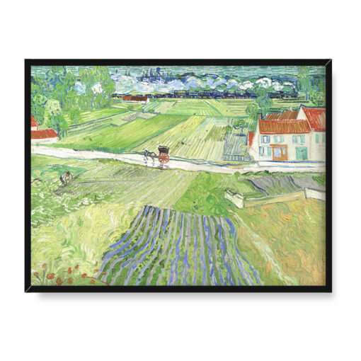 Vincent van Gogh Krajobraz z powozem i pociągiem w tle 40x30