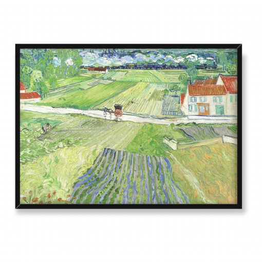 Vincent van Gogh Krajobraz z powozem i pociągiem w tle 70x50