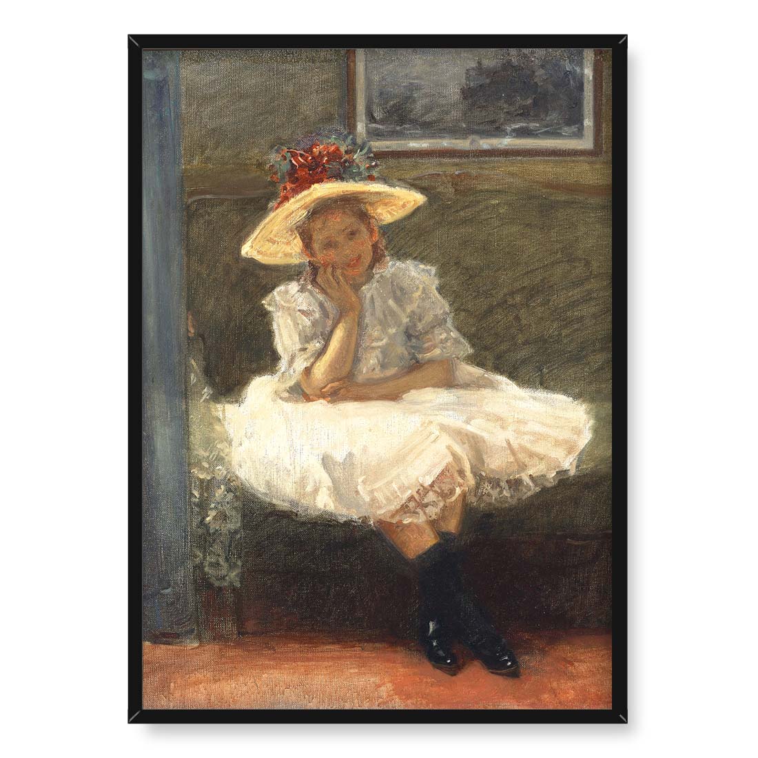 Władysław Podkowiński Dziewczynka w kapeluszu 50x70