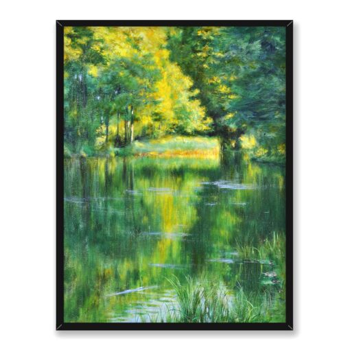 Władysław Podkowiński Jezioro w parku 30x40 w RAMIE
