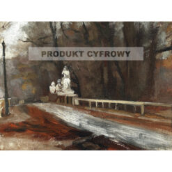 Władysław Podkowiński Most z pomnikiem Sobieskiego na Agrykoli — produkt cyfrowy do pobrania