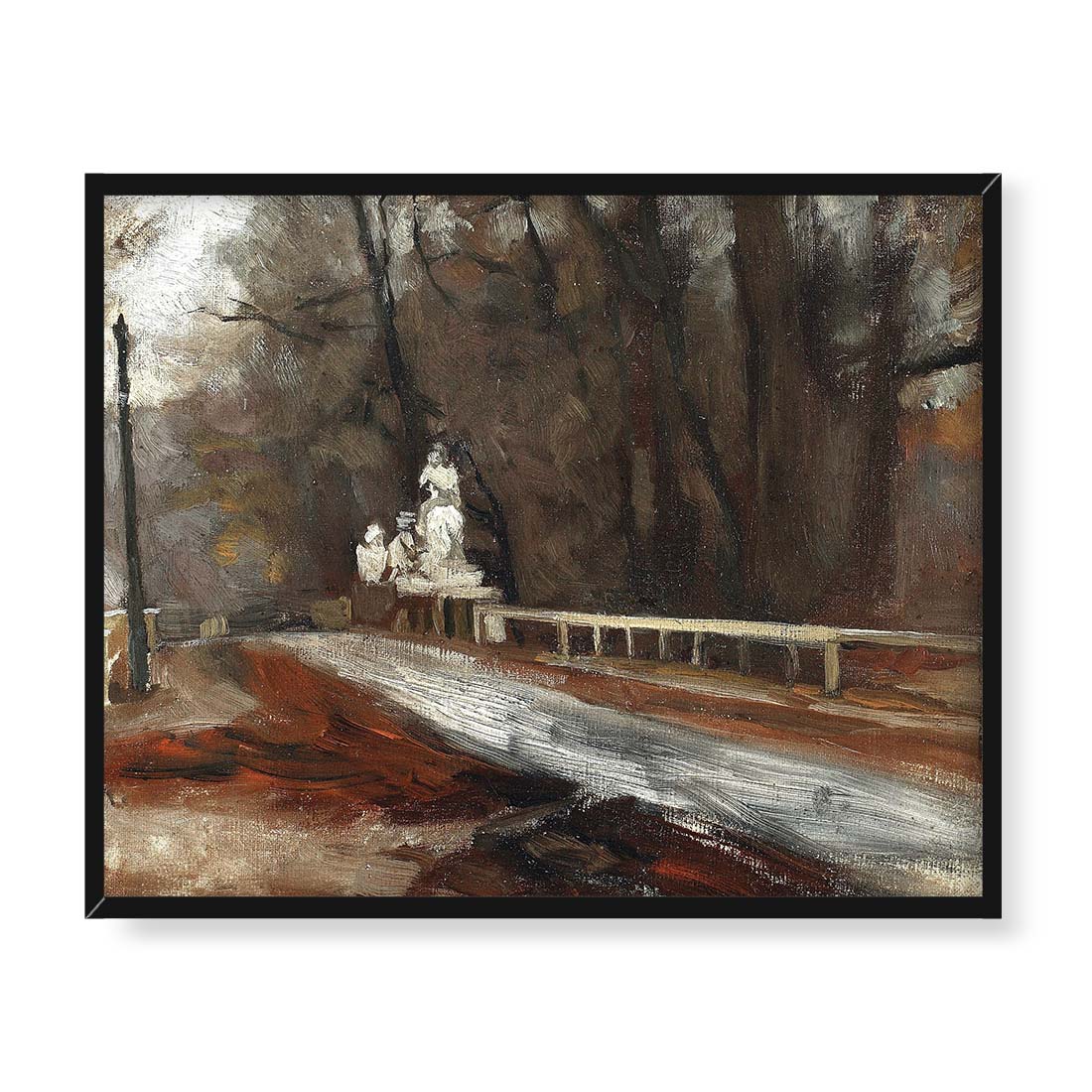 Władysław Podkowiński Most z pomnikiem Sobieskiego na Agrykoli 50x40