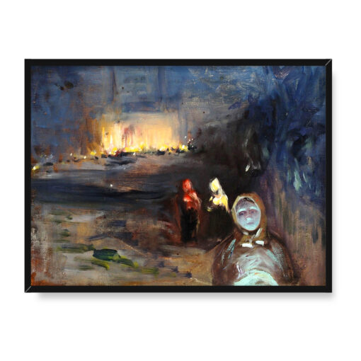 Władysław Podkowiński Sobótki studium 40x30 w RAMIE