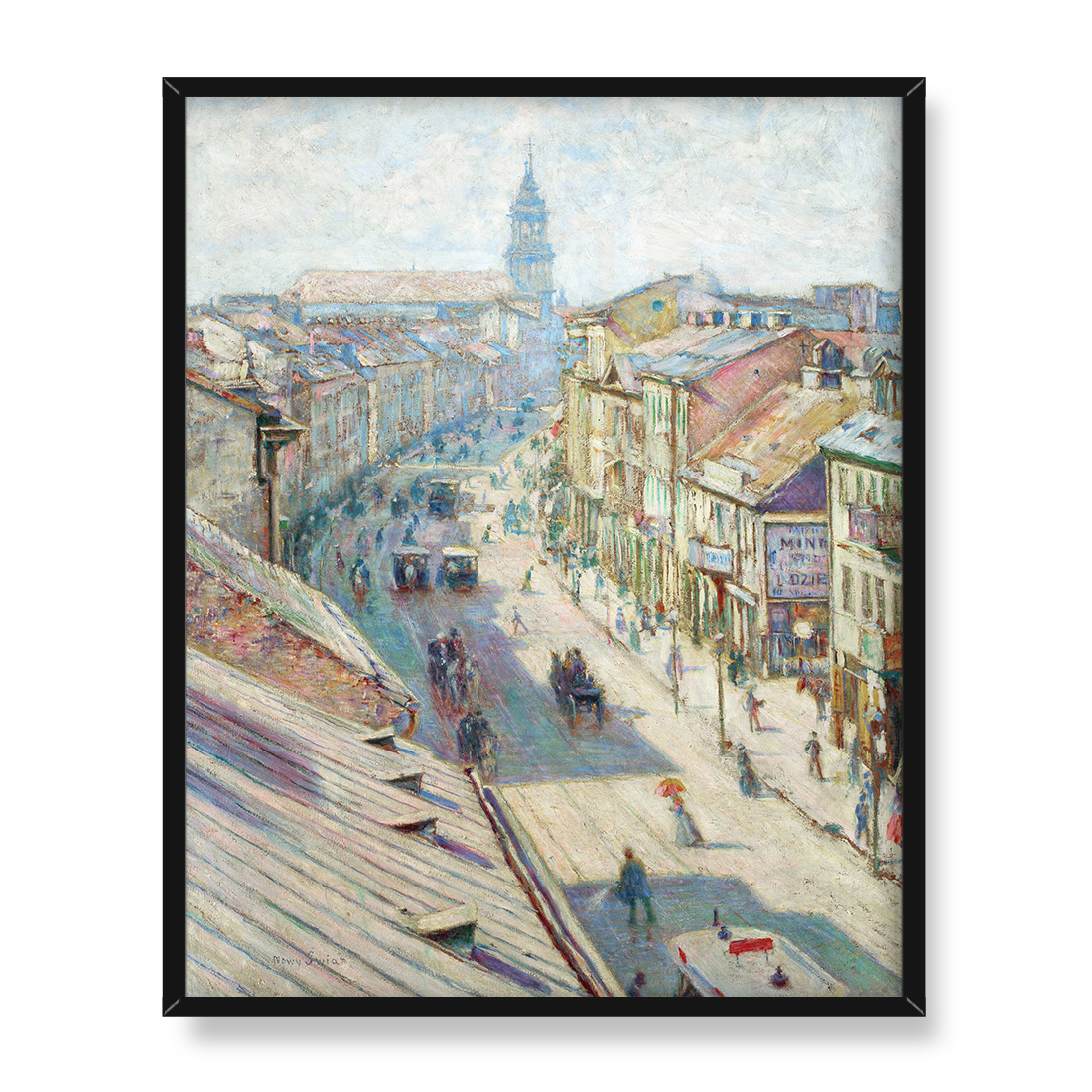 Władysław Podkowiński Ulica Nowy Świat w Warszawie w letni dzień 40x50