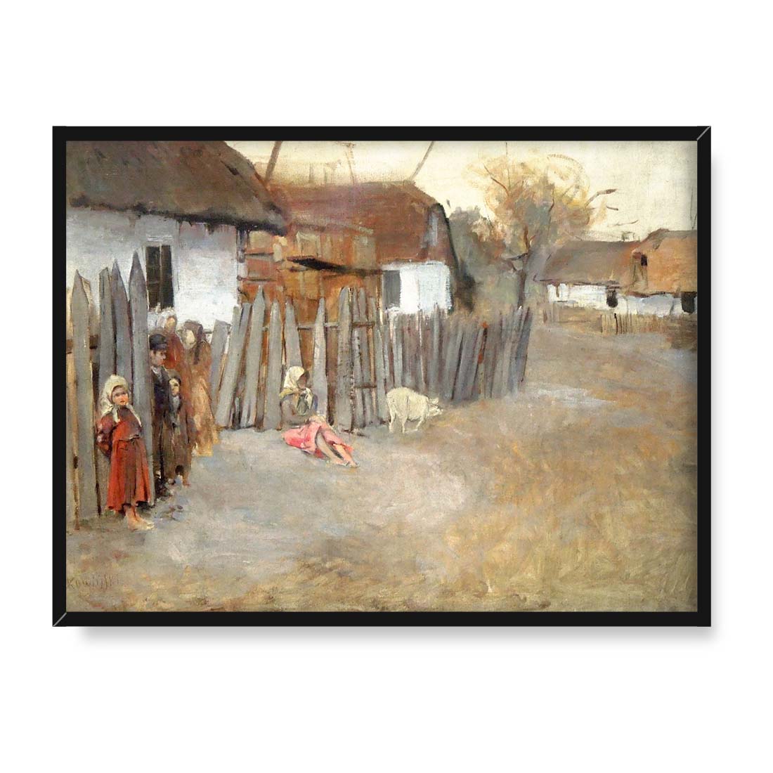 Władysław Podkowiński Wieś 40x30 w RAMIE