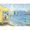 William James Glackens Żółta łaźnia i żaglówka Bellport Long Island — produkt cyfrowy do pobrania
