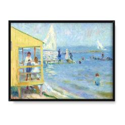 William James Glackens Żółta łaźnia i żaglówka Bellport Long Island 40×30