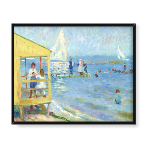 William James Glackens Żółta łaźnia i żaglówka Bellport Long Island 50x40 w RAMIE
