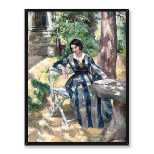 Wojciech Weiss Portret Ireny w ogrodzie 30x40 w RAMIE